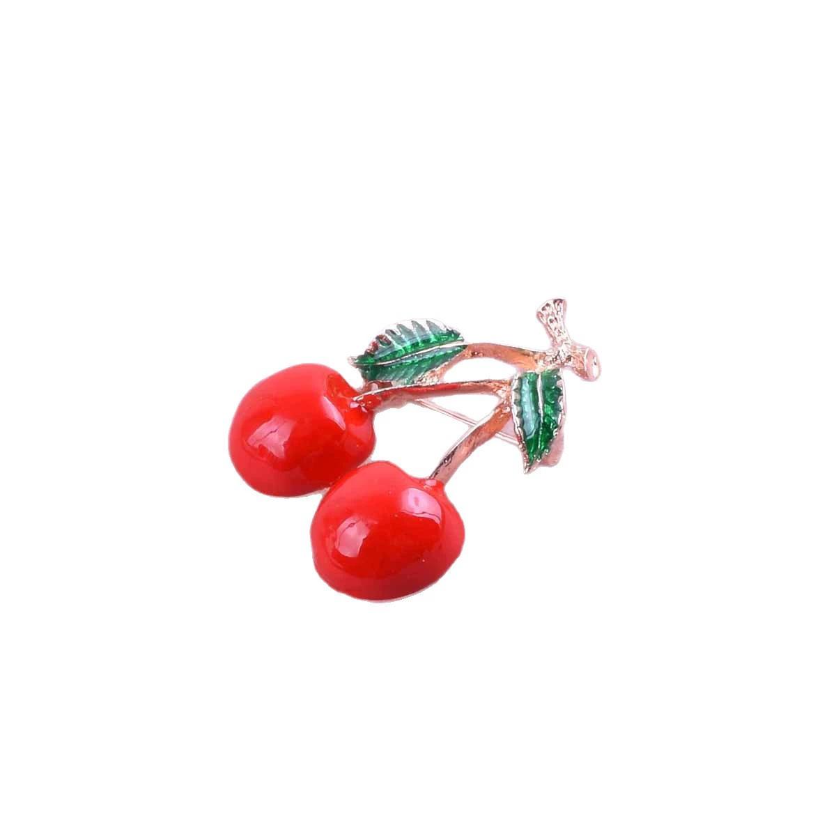 Charm Cute Cherry Brooch Fashion Creative Fruit Pin Fashion Personalized Jewelry Accessories Clothing Bag Decoration Party Gift