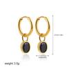 Boucles d'oreilles pendantes créoles huggie en acier inoxydable plaqué or pour femme, avec zircons cubiques multicolores et forme ovale, bijoux tendance pour fête