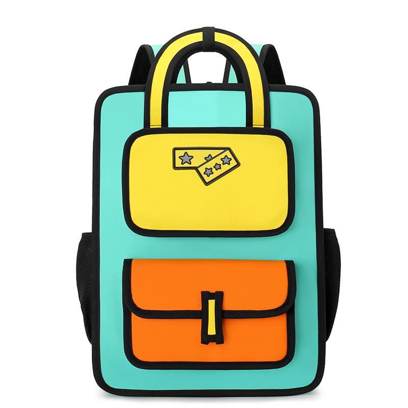 Schoolbag cartoon new two-dimensional backpack bag trendy pants fun student schoolbag large capacity versatile trend personalized backpack