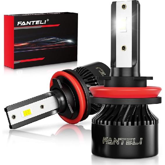 // Bulbs High And Low Beam 6500K Cool White 40000LM 900% Brightness, 1:1 Size Plug And Play Non-Polarity IP68 Waterproof Off Road Lights, Pack Of 2