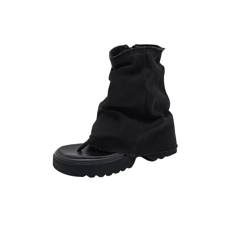 2026 Summer Thin Denim Pinch Toe Short Boots European and American Style Design Cool Boots for Women