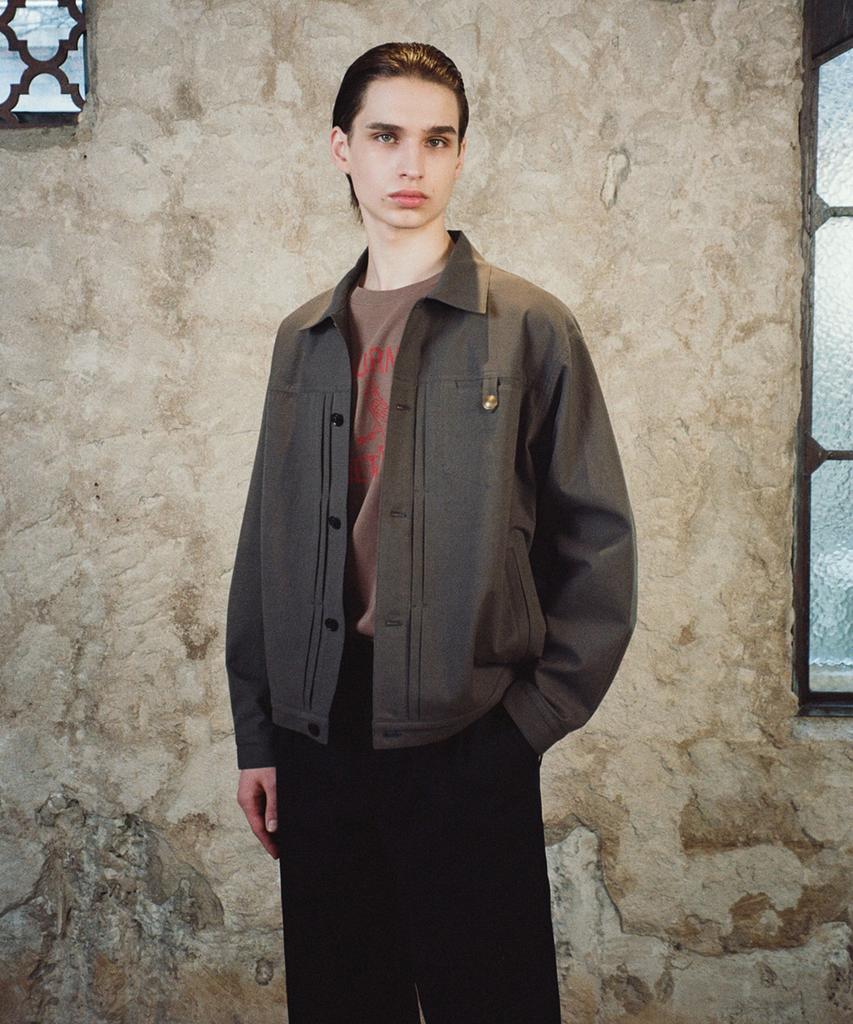 Shirter Soft Linen Trucker Jacket (Grey)