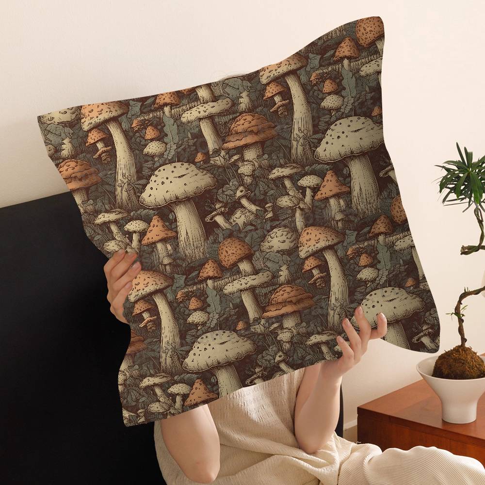 Hot Selling Squirrel Mushroom Cushion Cover Decorative Pillow Sofa Home Decor Case Pillow Cases