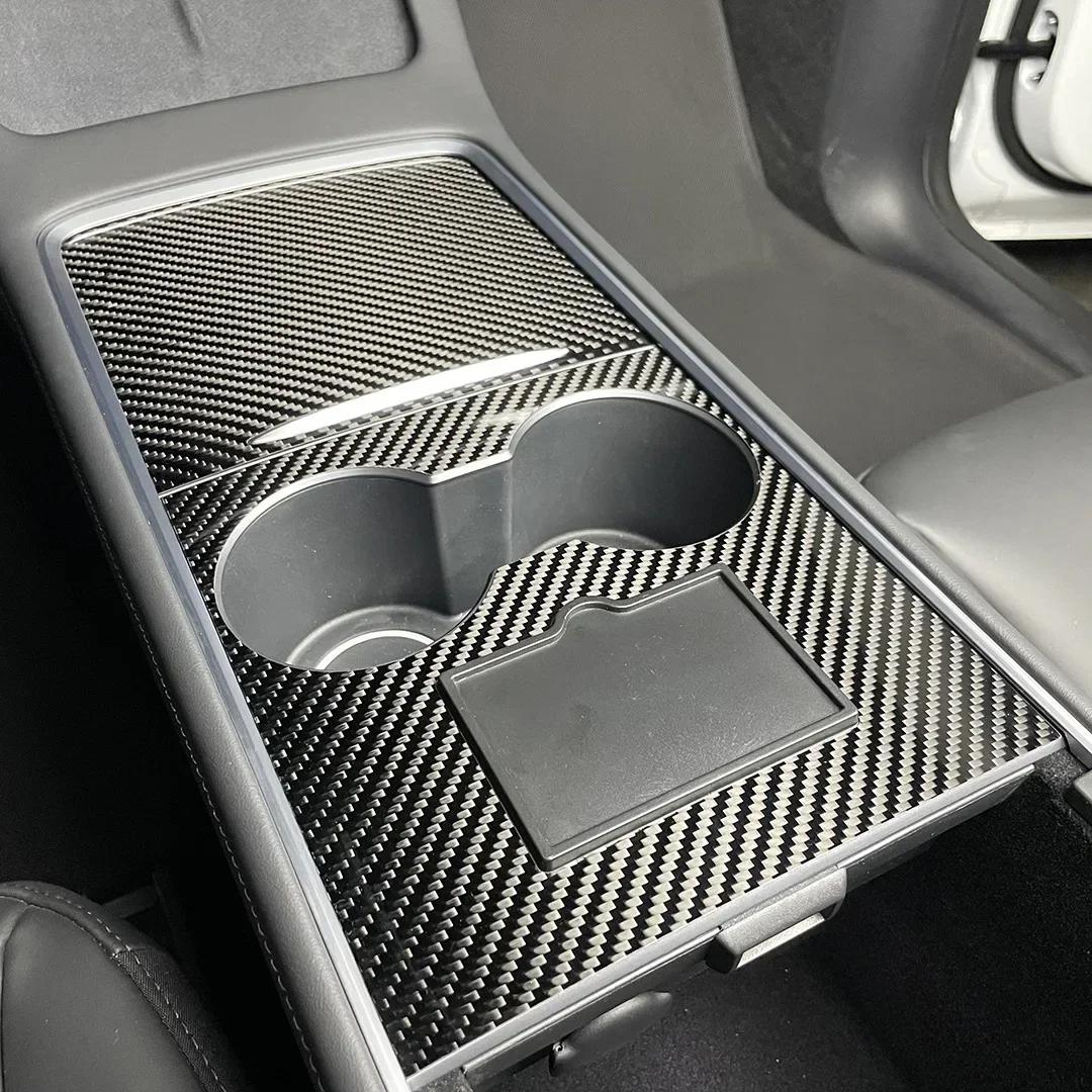 

Захисний чохол на центральну консоль з справжнього вуглецевого волокна для Tesla Model 3 Y 2024-2024 Наклейка на центральну панель Автомобільні аксесуари для інтер єру