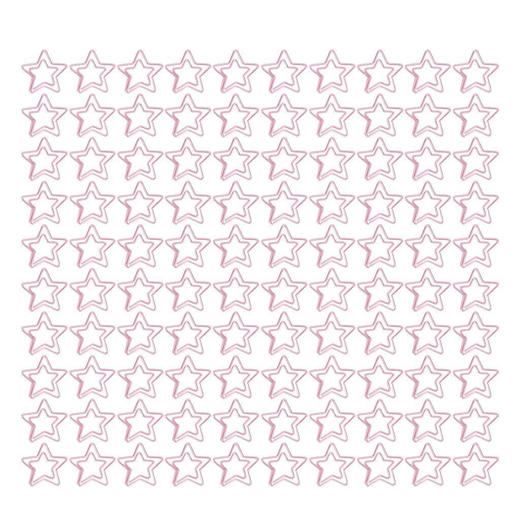 100PCS Paper Clips Cute Star Shape Metal Plating Bright  Small Paperclips for Office School H