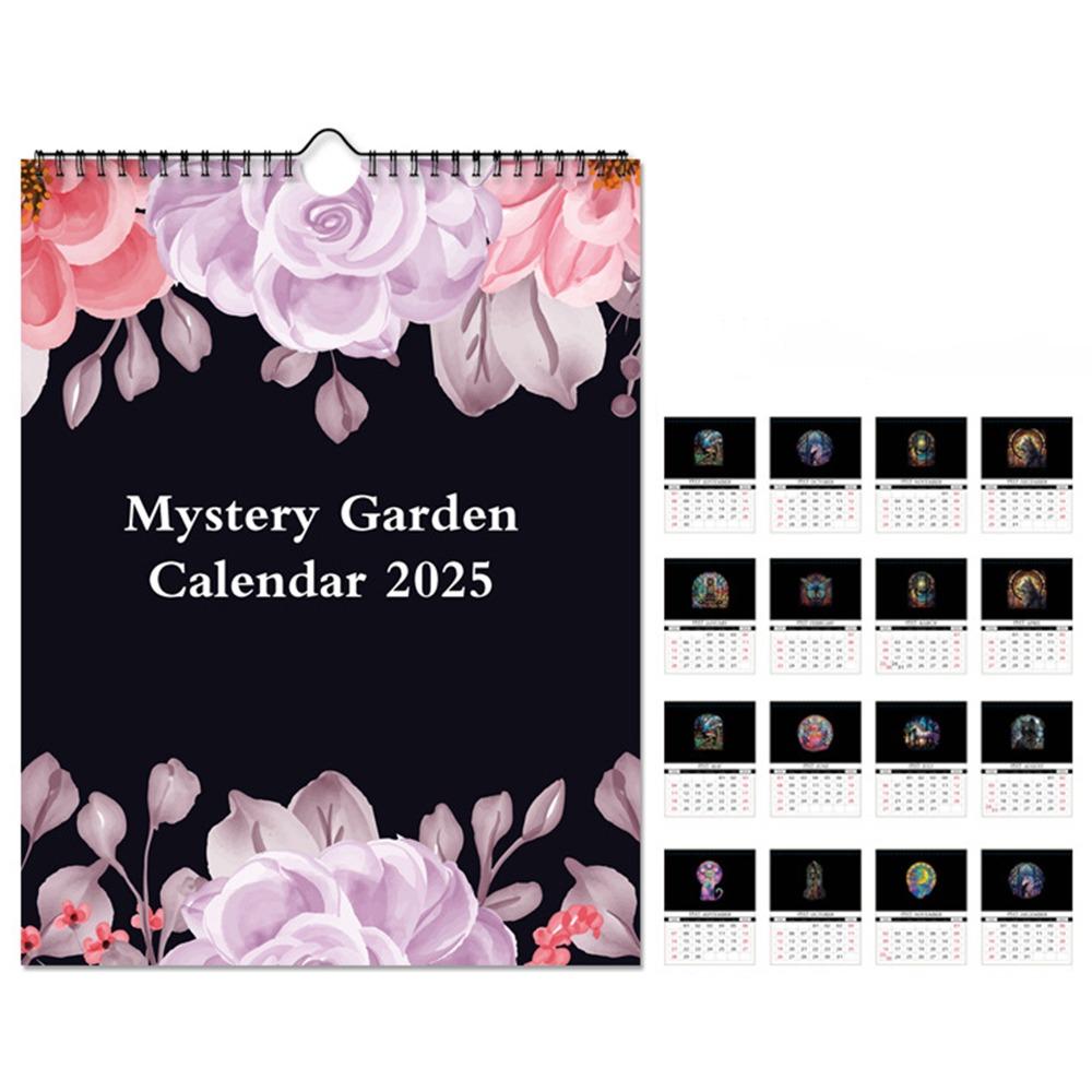 Dark Forest English Wall hanging Calendar INS Calendar Planner 2025 Wall Lunar Calendars  New Year