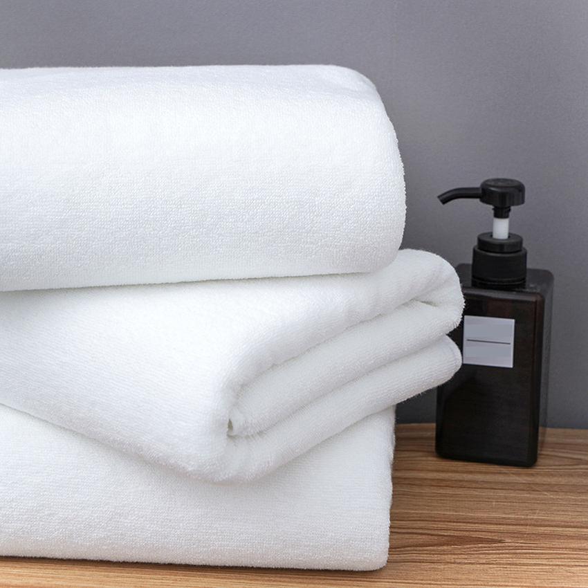 Five-Star Hotel Quality Pure Cotton Bath Towel Thickened Oversized Solid White Color Knitted Washcloths for Swimming Bathing