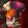Summer Men's Christmas 3D Printed Crew Neck T-Shirt