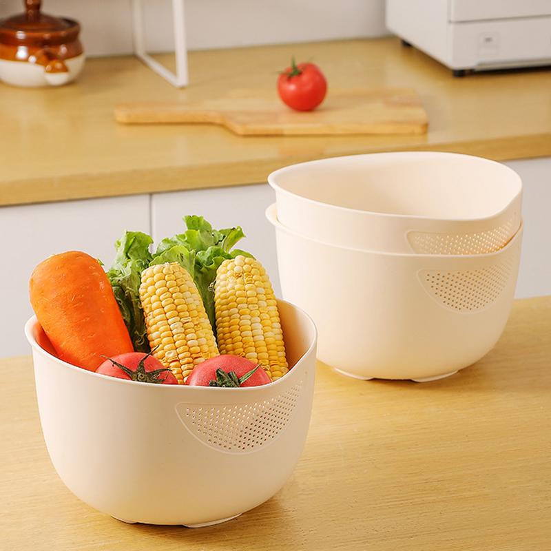Rice Colander Strainer Rice Strainer Colander Bowl Rice Washer Drain Basket Rice Rinser Fruit Strainer Cleaner Fine Mesh