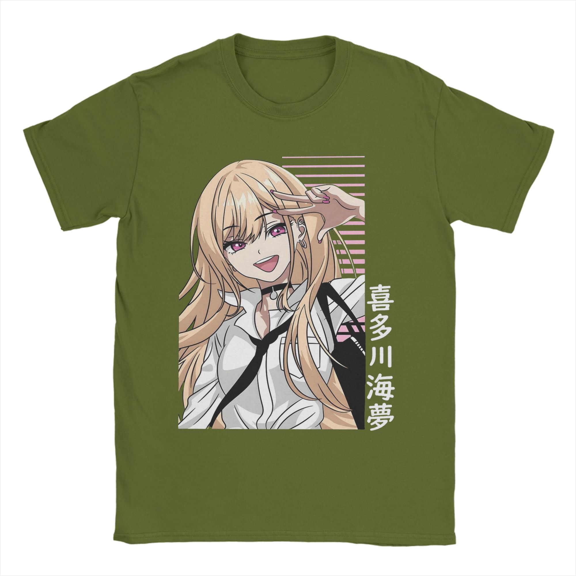 

Смешные футболки с Марин Китагавой из аниме «My Dress-Up Darling» для мужчин, с круглым вырезом, из чистого хлопка, с коротким рукавом, одежда 4XL