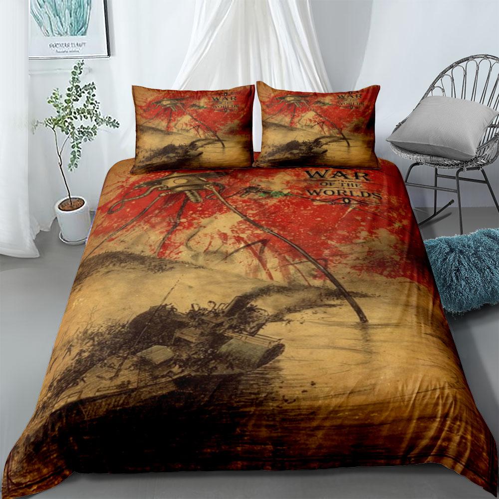 War of Worlds Art Duvet Cover Set EU Single Double King US Twin Full Queen Size  Bedclothes