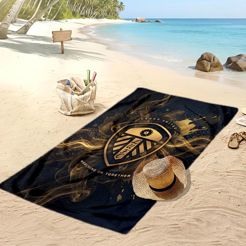 Asciugamano da Spiaggia con Stampa Leeds United Football, Asciugamano Grande Morbido ad Asciugatura Rapida per Spiaggia Campeggio Nuoto