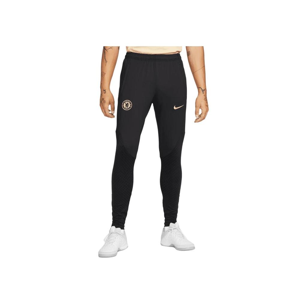 Nike Chelsea Dri-Fit 2022/2023 Strike Logo Sweat-Absorbing Comfortable Breathable Football Pants Men Bottoms Black Gold DN2880-010
