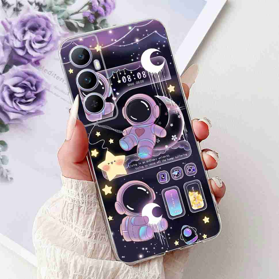 For Realme C65 Case Cute Cartoon Butterfly Cover Soft Silicone Phone Case Fundas For Realme C 65 C65 RealmeC65 4G Bumper