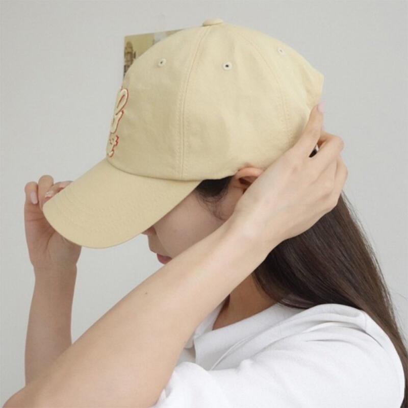 Women s and Men s Campus Look Big Embroidery Cotton Hat C8281_Black