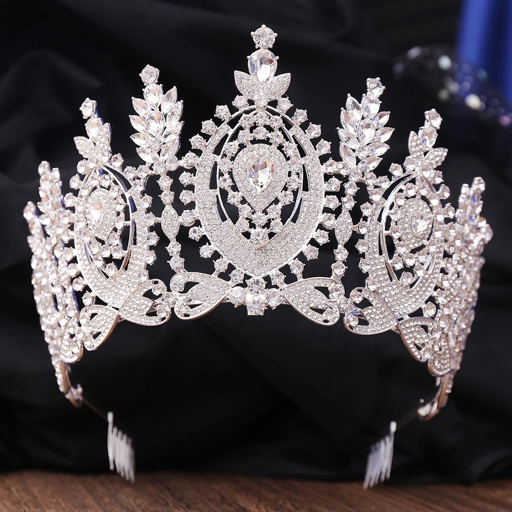 European and American Beauty Pageant Crown Cross-border Bride Crown Stage Show Noble Crown Queen Catwalk Crown 2026 16*11cm