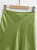 2025 Summer French Retro Satin Acetate A-line Mini Skirt with Side Zipper