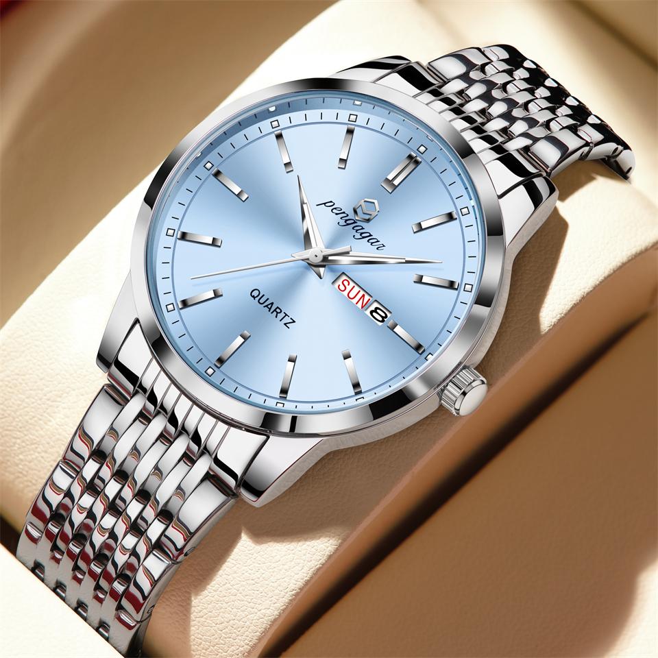 Top Brand Luxury Man Wristwatch Waterproof Luminous Date Men Watches Stainless Steel Quartz Watch