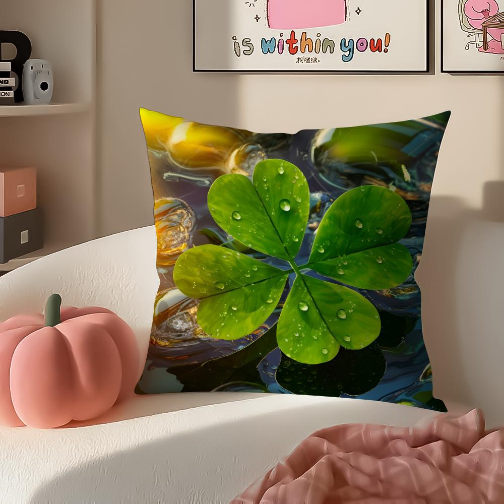 Irish Traditional Holiday Art St Patricks Day Cushion Cover Pillowcase Short Plush Invisible zipper Room Sofa Cushion Cover