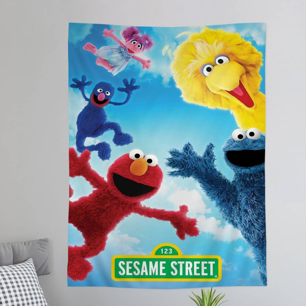 Cartoon SSesame SStreets Hippie Wall Hanging Tapestries for Living Room Home Dorm Decor Art Home Decor