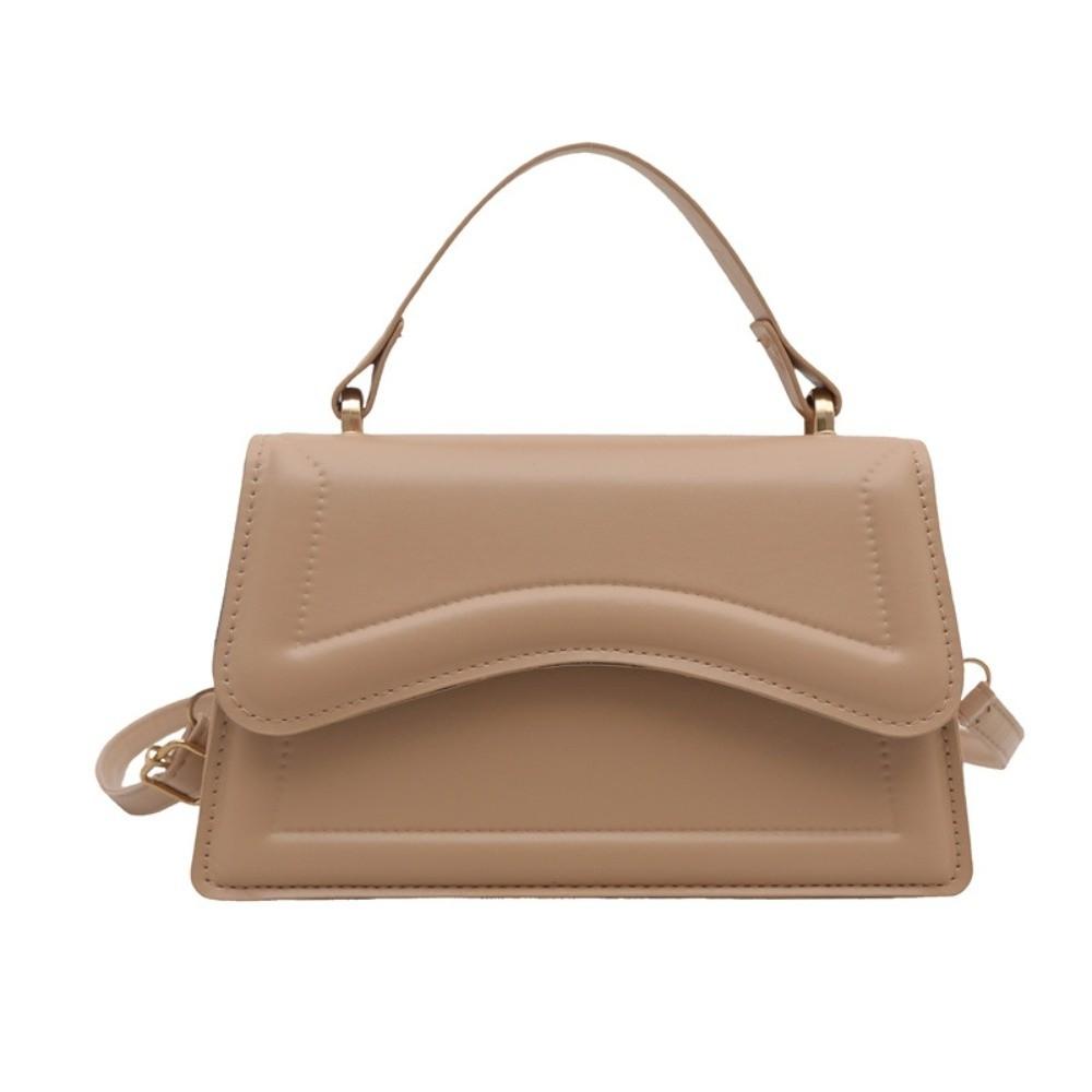 Small Size PU Leather Handbag Solid Color Crossbody Messenger Tote New Women's Shoulder Bag Work