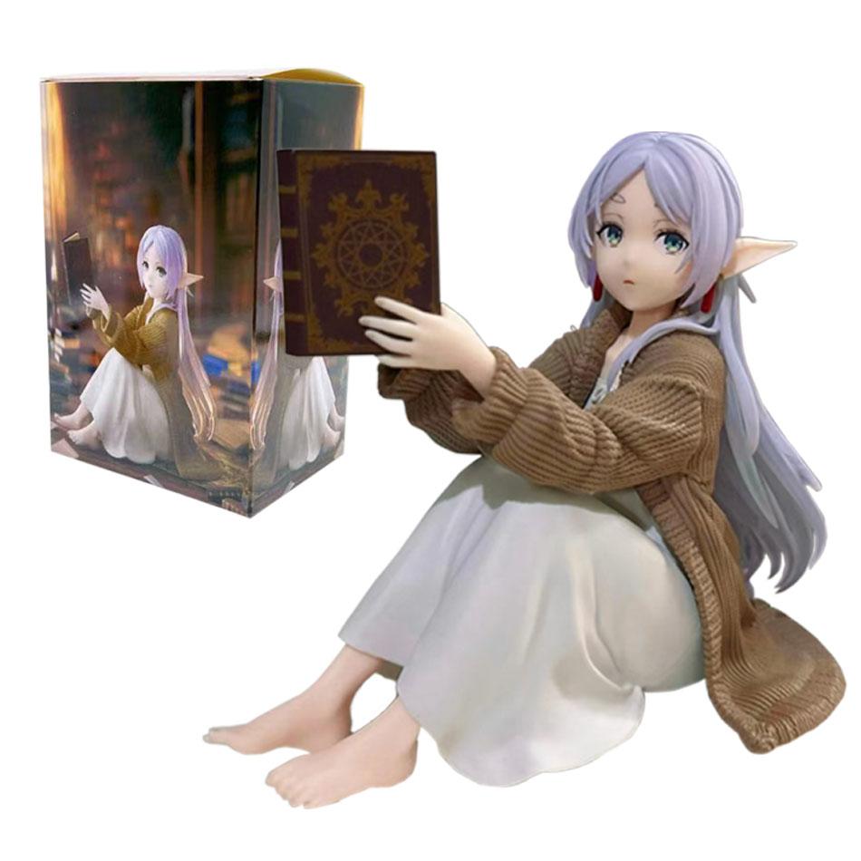Frieren Beyond Journey's End Frieren PVC Anime Sitting Figure Desktop Decoration Cute Frieren Anime Statue Birthday Gift