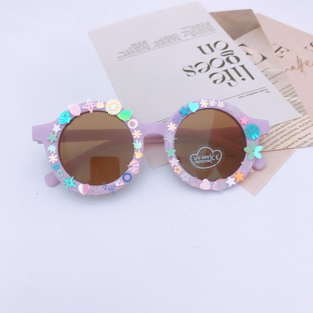 Children'S Sunglasses Diy Cute Glasses Ocean Piece Jewelry Accessories Beach Sunglasses Girls Glasses