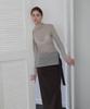 Aente Sheer Slit T-Shirt - Gray