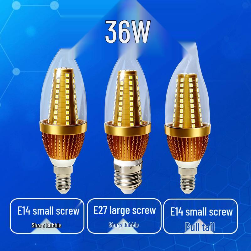 E14 LED Chandelier Candle Bulb with Pointed Tip, E27 Screw Base