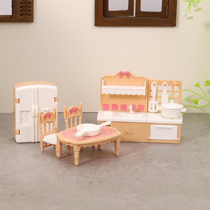1:12 Puppenhaus Miniatur Doppeltür Kühlschrank Esstisch Möbel Modell Dekor Spielzeug