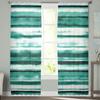 Watercolor Stripe Gradient Green Bedroom Transparent Sheer Curtains Holiday Decoration Window Voile Tulle Curtain