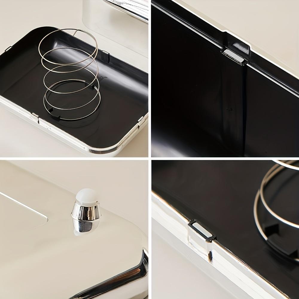 1pc Vintage Bread Shape Tissue Box Holder ABS All-in-One Bathroom Accessory Electroplated Luxury Organizer Storage Solution