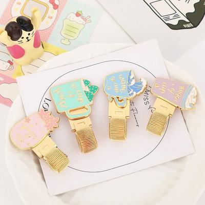 Metal Pen Clip Cartoon Journal Clip Portable Paper Fix Clips  School