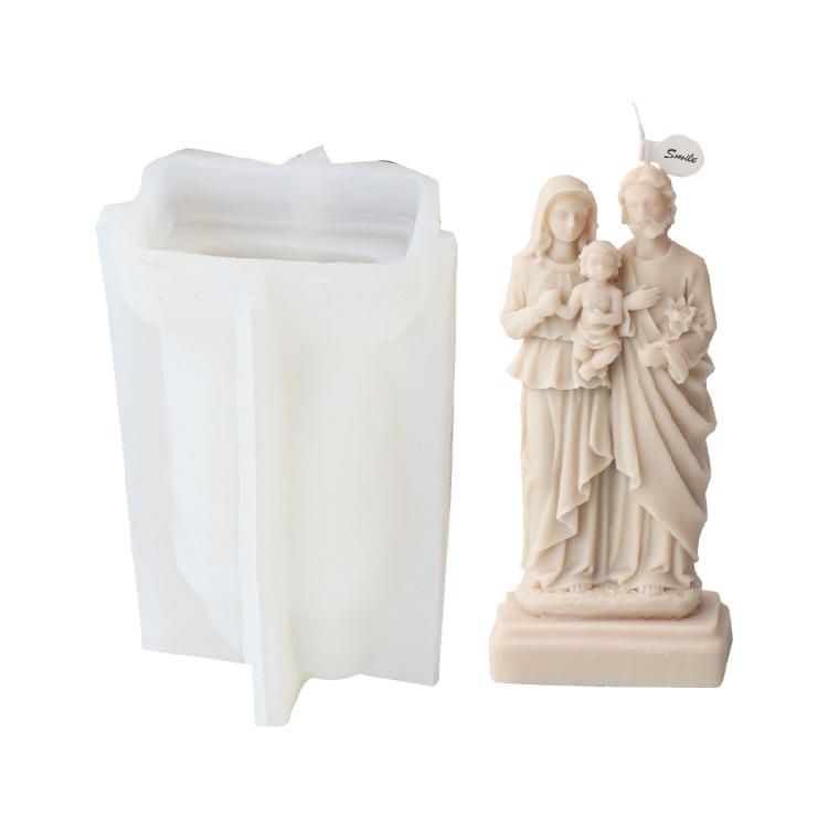 

Silicone Candle Mold Jesuses Statue Plaster Resin Casting Molds Home Decorations