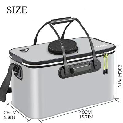Foldable Fishing Bucket, EVA Live Fish Bucket, Portable Fishing Bucket, Outdoor Live Fish Storage Bucket, Fishing Tackle Bag