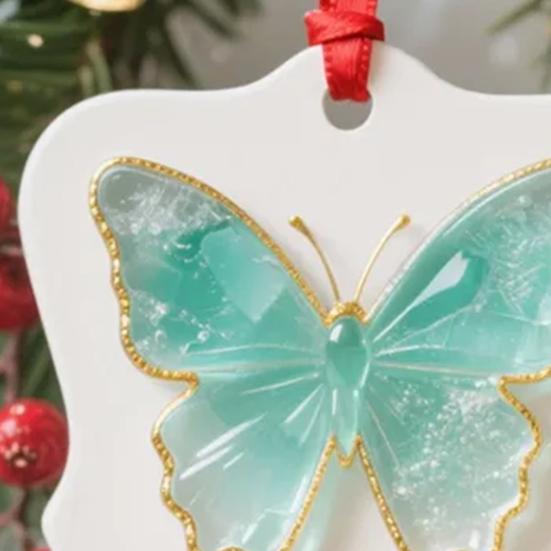 Friendship Sea Glass Butterfly Ornament Friends Are Angels Christmas Tree Ornament Handmade Sea Glass Art Friendship Keepsake for Best Friends