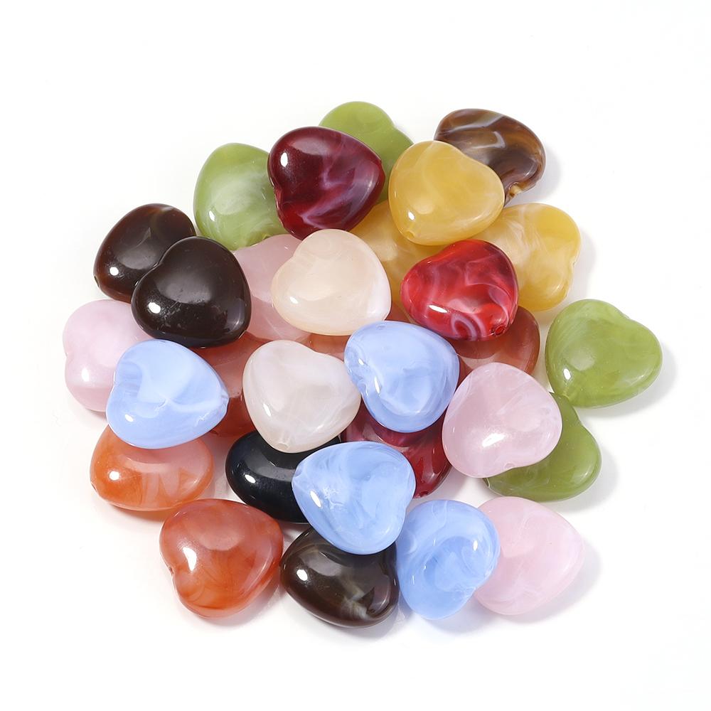 30pcs/Lot 15x15.5mm Double Colors Acrylic Beads for Jewelry Making Heart Cloud Beads Loose Spacer Beads DIY Bracelet Necklace