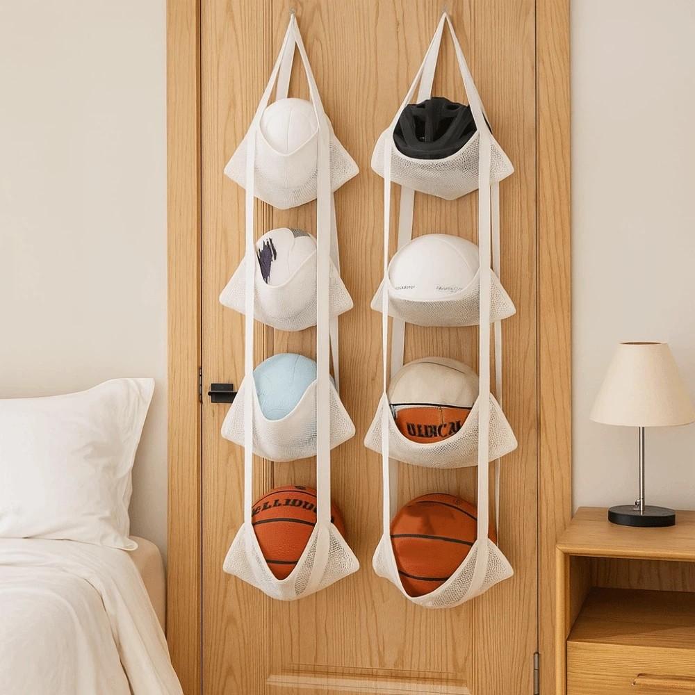 Wandmontierte Ballaufbewahrung Hängende Tasche Große Kapazität Faltbare Netz-Aufbewahrung Hängende Tasche Platzsparend Basketball-Aufbewahrungstasche