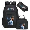 Large Capacity Schoolbag with Shoulder Strap; Student Three-piece Pencil Case Set