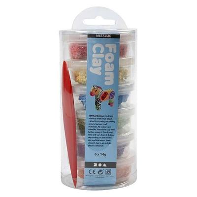 Self-hardening Modeling Clay - FOAM CLAY - Metallic - Rainbow - 6 Pcs