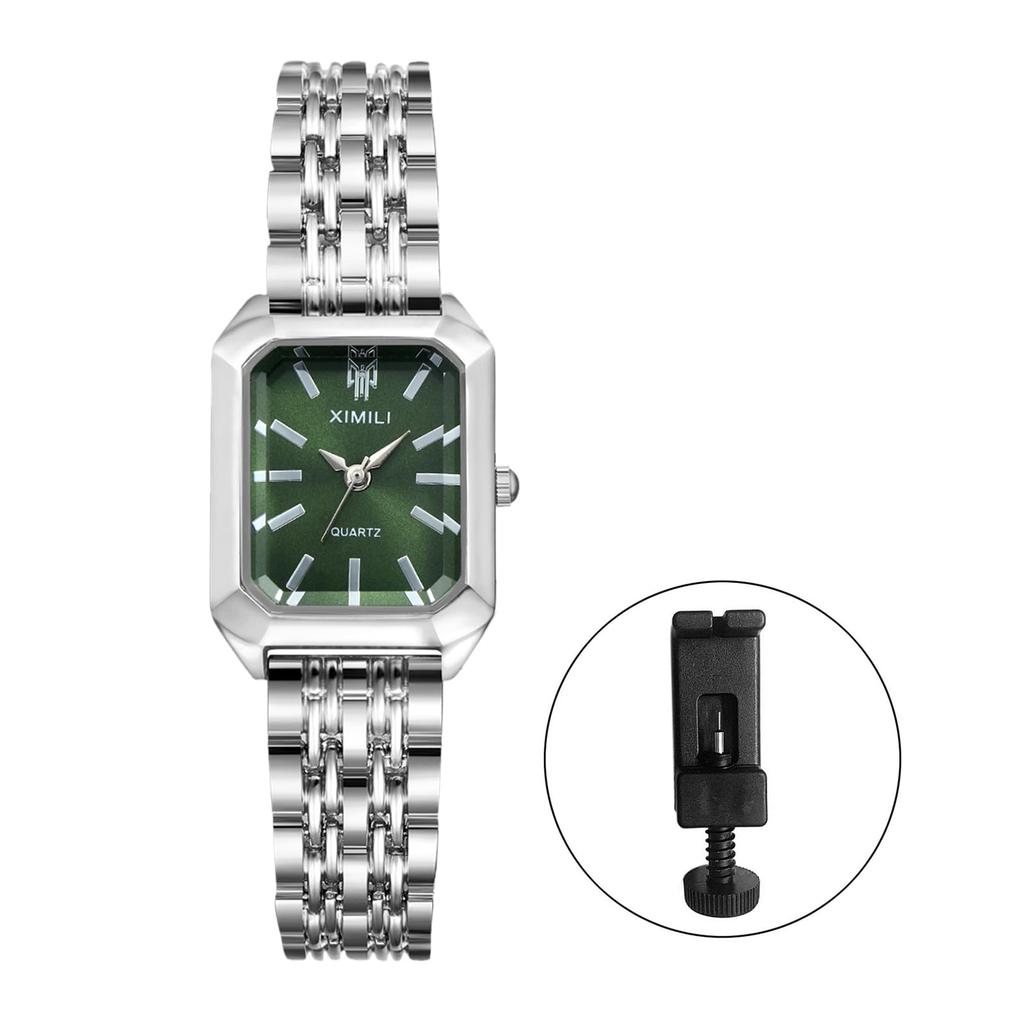 Square Watch with Analog Stylish Quartz Accessory Perfect Gift for Day Women's Bracelet, Silver Display, Waterproof, Watch, Women's - Birthdays,
