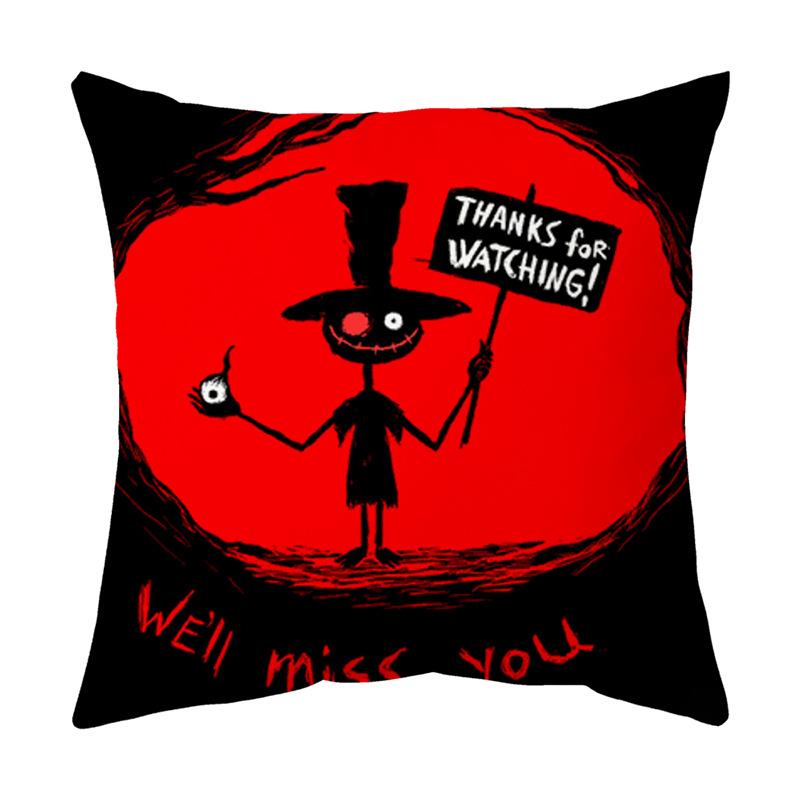 Cushion Pillow Halloween Print Pillow Cover Cushion Peach Skin Short Plush Cushion