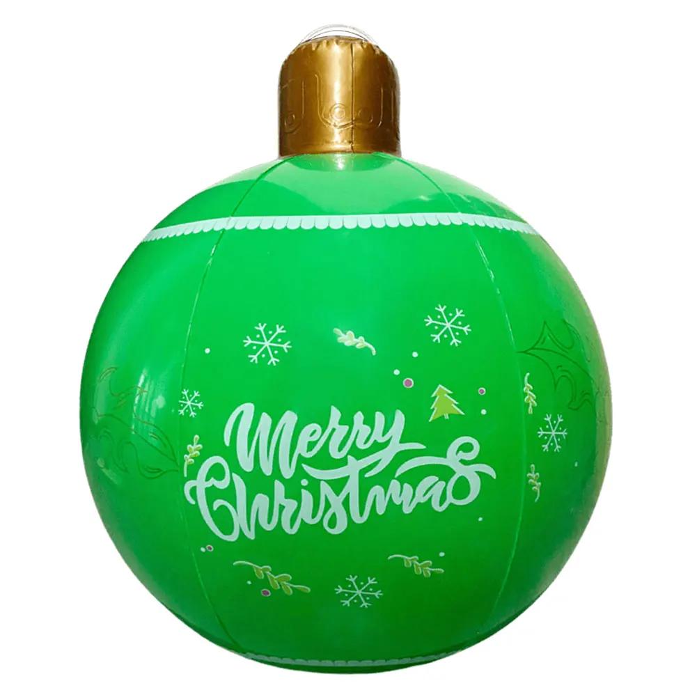 PVC Inflatable Christmas Ball Garden Decoration Ornaments Ball 60CM Xmas New Years Party Atmosphere Ball Yard Lawn Porch Decor