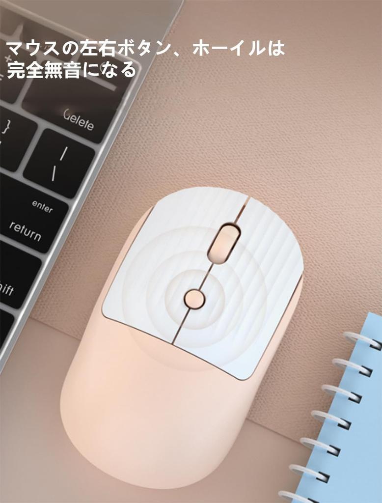 Wireless Mouse, 2.4GHz USB Connection, Quiet, Type-C Rechargeable, 60-Day Use, Cute, Compact, Lightweight, Portable, for PCs, Computers, Compatible
