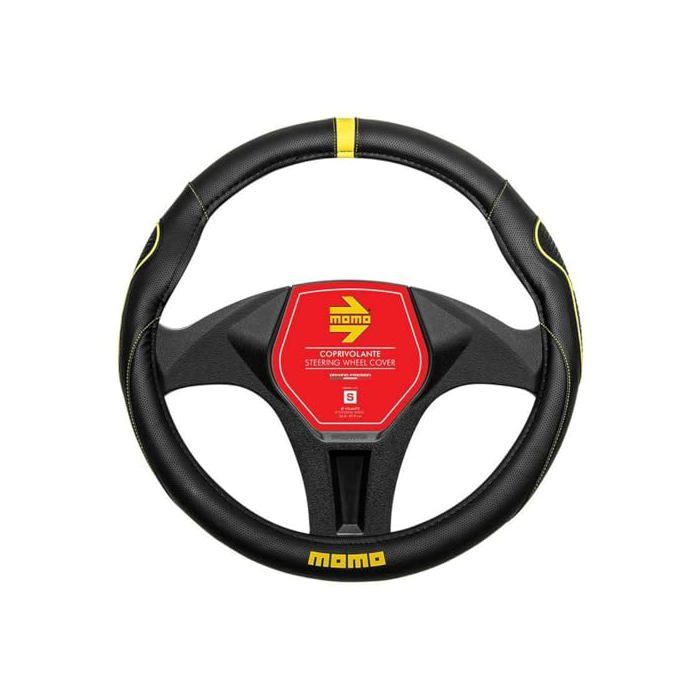 Couvre-volant Supergrip - Momo - Noir/Jaune - 36,5-37,9 cm - PVC - Antidérapant - Facile à installer