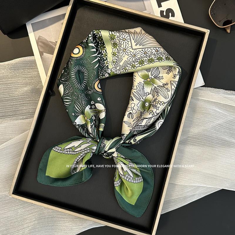 70 Square Scarf Neck Small Shawl New Fashion Silk Scarf High-end Decorative Temperament Scarf Headscarf Headband