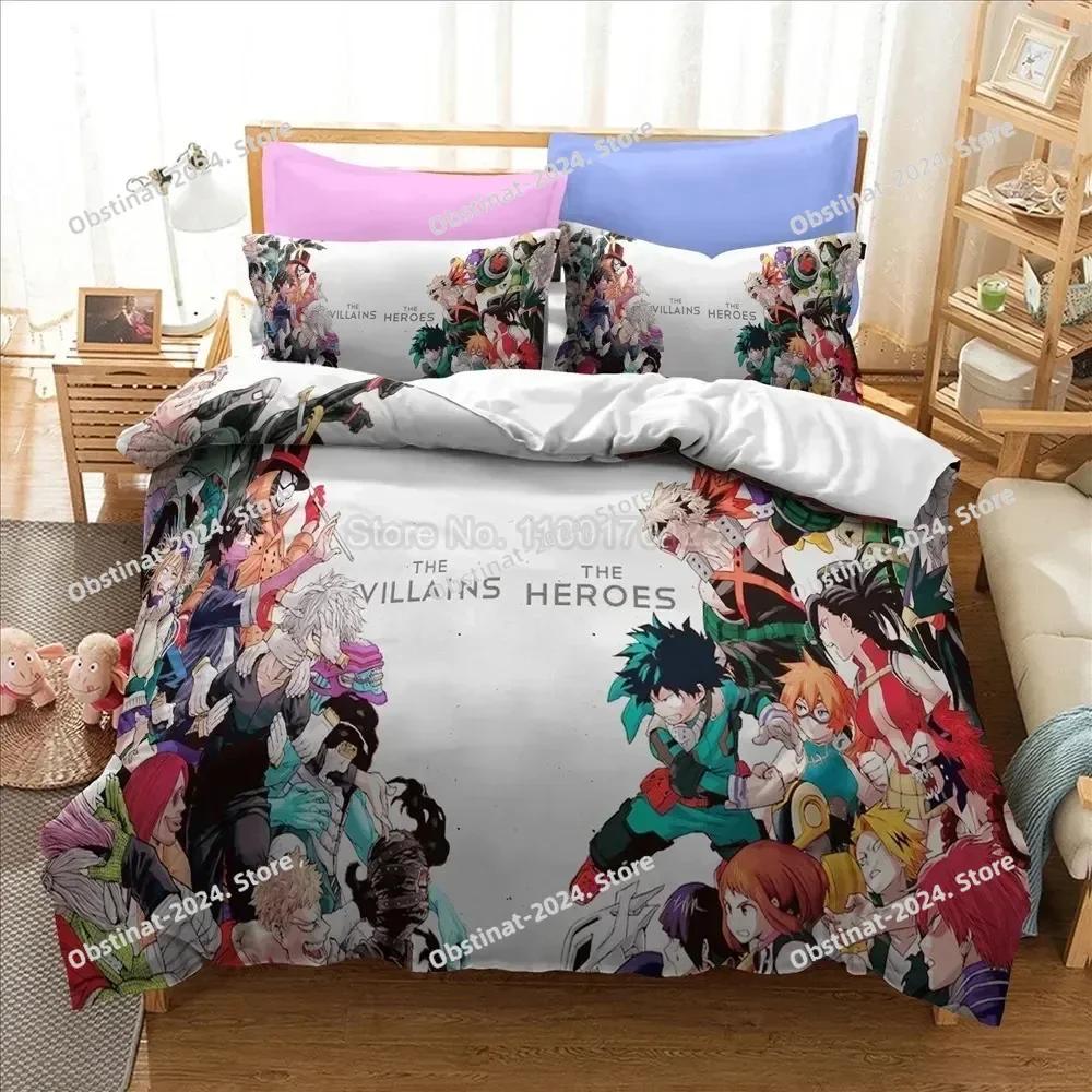 3d My Hero Academia Boys Japanese Anime Bedding Set Printed Bed Set With Pillowcase Bed Duvet Cover Queen Super King Size