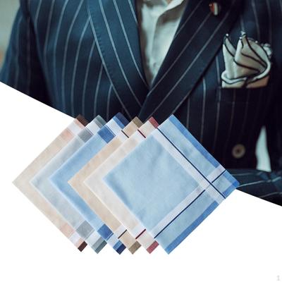 6Pcs Cloth Men's Handkerchiefs Hanky 16inch Gifts Bandanas Assorted Pocket Square Hankies Kerchief