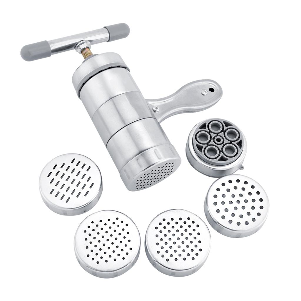 Haushalt Manuelle Edelstahl Nudelmaschine Nudelpresse Herstellungsmaschine mit 5 Formen