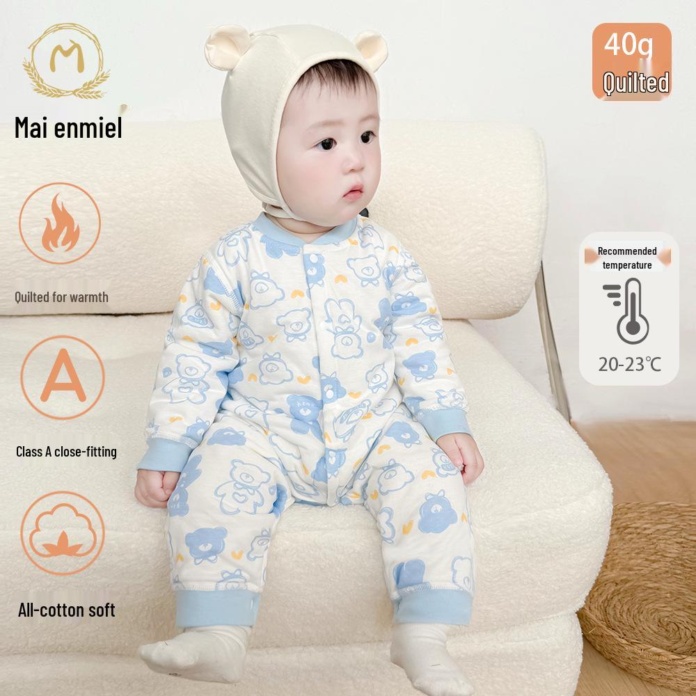

Maienmier Quilted Baby Jumpsuit - 40g Warm Cotton Romper for Autumn & Winter 66 cm